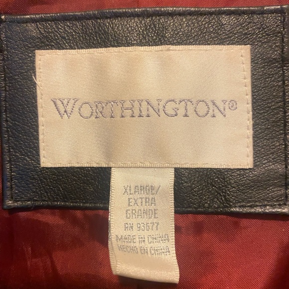 Worthington Black Leather Jacket with Belt - Picture 3 of 6